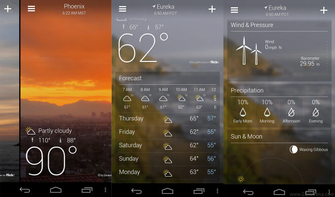 Phần mềm theo dõi thời tiết miễn phí Weather for Android